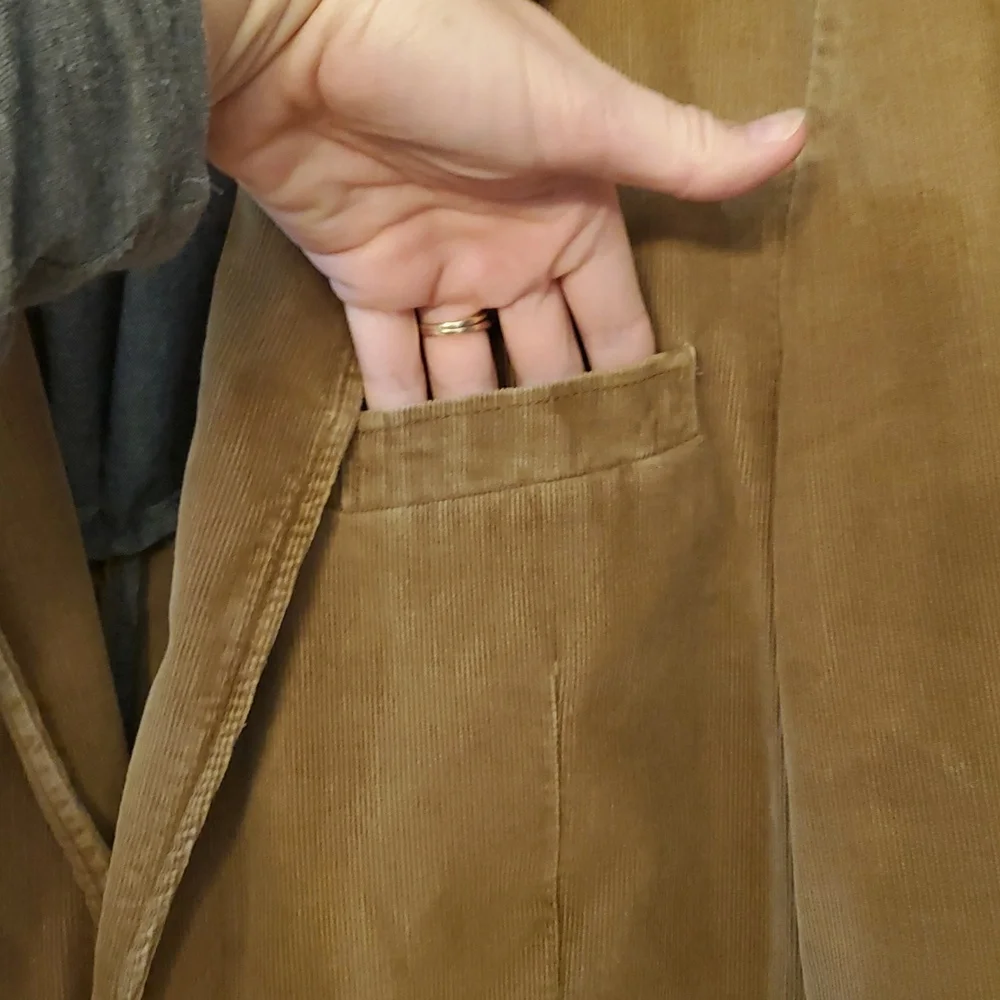J‎ Crew Camel Brown Corduroy Blazer 2 Button Sports Coat Size Large
